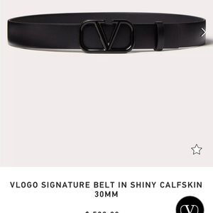 Valentino VLOGO SIGNATURE BELT IN SHINY CALFSKIN 30MM, size 100